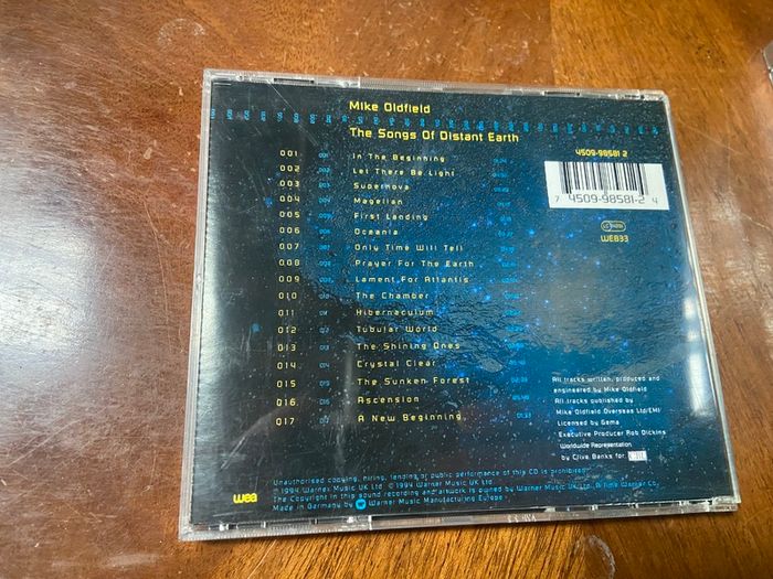 Mike Oldfield The Songs of Distant Earth CD
