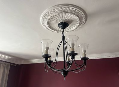 Black 5 arm chandelier
