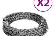 NATO Razor Wires Helical Wire Rolls 2 pcs Galvanized Steel 100 m