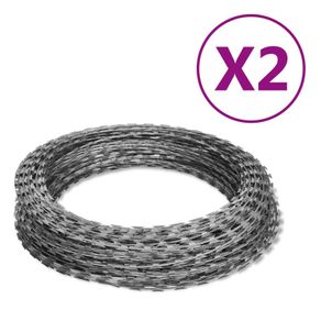 NATO Razor Wires Helical Wire Rolls 2 pcs Galvanized Steel 100 m