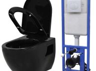 main image for ad Wall-Hung Toilet with Concealed Cistern Ceramic Black