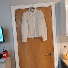 Only White Long Sleeved   Blouse.    S. M- 12  New.