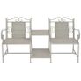 2 Seater Garden Bench 161 cm Steel Grey Image 7