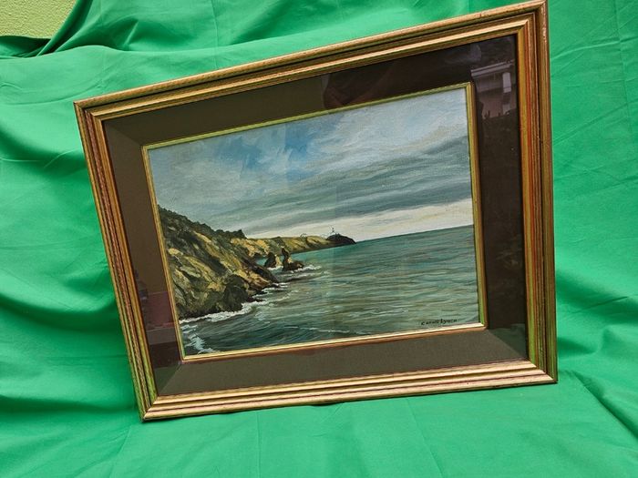 Beautiful Irish Maritime Landscape by Carmel Lynch  Framed Painting on Board
