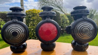 vintage Ford Model T kerosene tail lamps