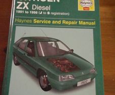 Haynes manual for Citroen ZX diesel 91-98