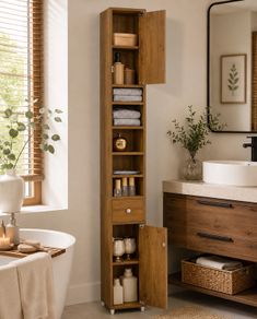 Slim Bathroom Storage Cabinet