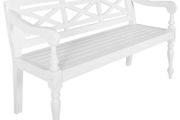 Batavia Bench 136 cm Solid Mahogany Wood White