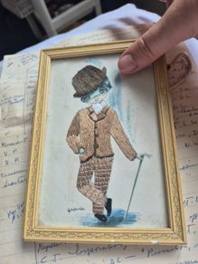 Mid-Century Gallarda Embroidered Silk Art"