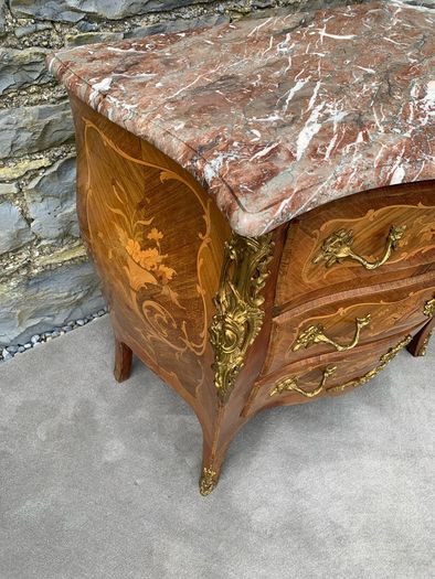 French Louis XV Revival Bombe Commode.
