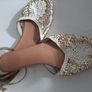 new white and gold genuine leather shoes Image 3