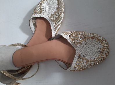 new white and gold genuine leather shoes