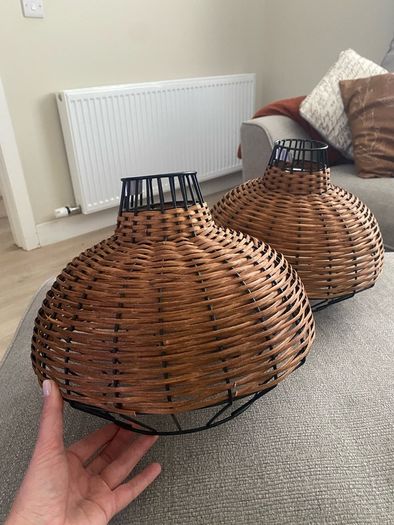 2x Wicker light Shades