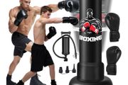 Punching Bag for Adults 180CM, Free Standing Inflatable Boxing Bag with Boxing Gloves and Air Pump, Women Men Stand Kickboxing Bags for Training MMA Muay Fitness Thai Home Gym Beginners