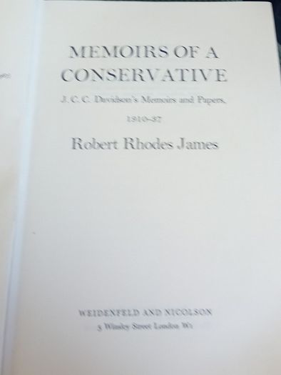 Memoirs Of A Consevative  1910 1937