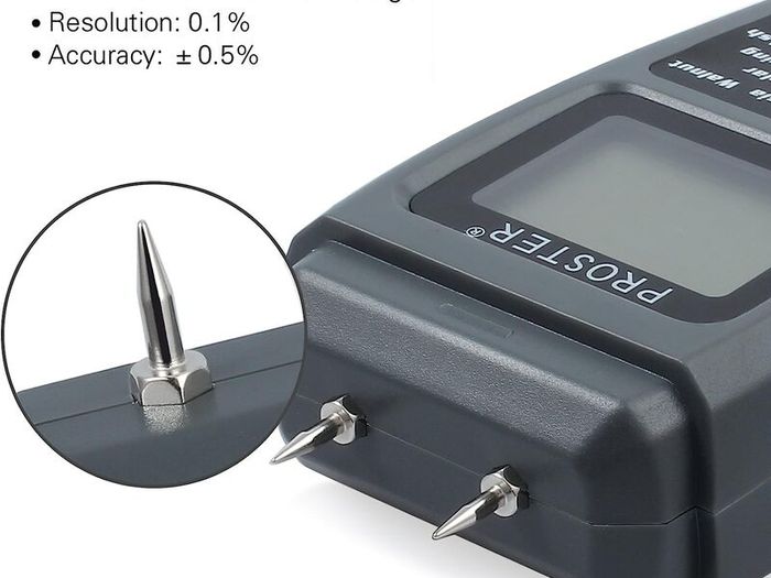 Moisture Meter Damp Meter RZMT-10 MD Digital Wood Moisture Meter Handheld Moisture Tester Detector Humidity Measuring with HD LCD for Wood Firewood Cardboard Paper (Range 0-99.9%)