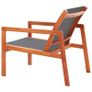 Garden Lounge Chair Grey Solid Eucalyptus Wood and Textilene Image 4