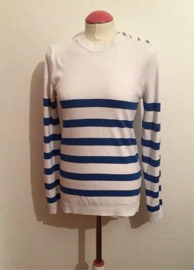 Savida Ladies Blue & White striped Jumper size 10 includes postage