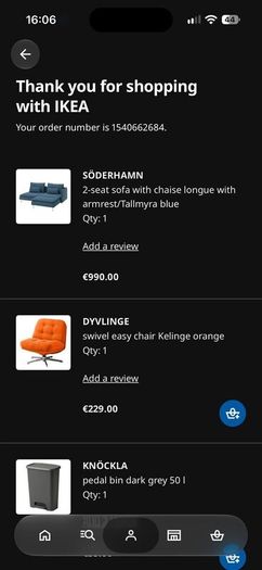 IKEA SDERHAMN 2-Seat Sofa with Chaise Longue