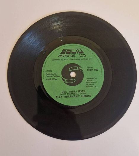 Alex "Hurricane" Higgins SIGNED 1-4-7 Vinyl (1982) - Near Mint Record