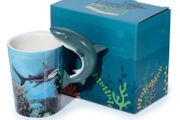 BRAND NEW Lisa Parker Shark Ceramic Shaped Handle Mug