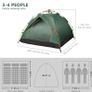 Hydraulic Dome Tent Canopy for Camping Automatic Waterproof Tents 3-4 Person Canopy Easy to Set up MULTIPLE COLOURS AVAILABLE (FREE POSTAGE) Image 5