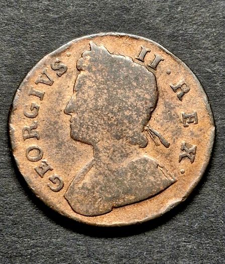 1738 Britannia George ll half Penny coin