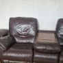 3 seater recliner learher sofa and 2 chairs Image 5