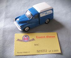 Diecast Model Morris Minor 1000 Van RAC - Collectable Oxford Diecast 1:43