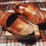 Vintage Wooden And Brass Ornamental Clogs. Image 2