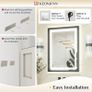 Black Bathroom Mirror with Led Lights 60x80cm, Antifog Vanity Mirror Black Frame Back and Front Lit 3 Colour Dimmable Illuminated Wall Mounted Rectangle Digital Mirrors Image 6