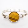 Tigers Eye Sterling Silver Bangle, London 1973 Image 3