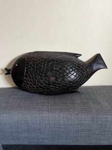 Hand carved ebony wood bowl