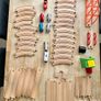 72 Piece Wooden train set, trains, tracks , bridges, blocks and stations Image 7