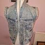 Vintage Country Western sleeveless acid wash denim jacket Image 2