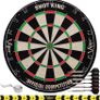 NEW SALE | Regulation Bristle Steel Tip Dartboard Set with Staple-Free Bullseye, Galvanized Metal Radial Spider Wire Includes 6 Darts, Black, 17.75 inch Image 2