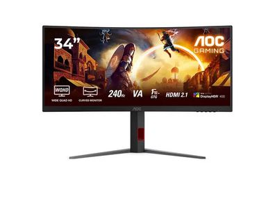 AOC CU34G4Z Wide Quad HD 34" Curved VA Gaming Monitor - Black