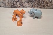 Lego Duplo Elephant Female Lion And Cubs Figures Animals Zoo Safari Vintage