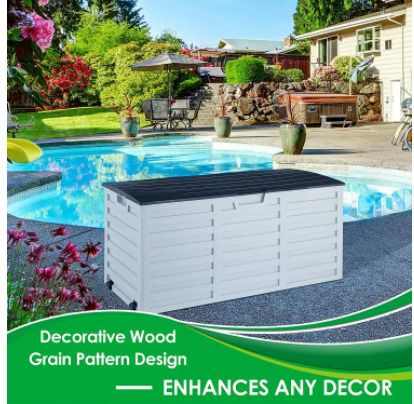 BRAND NEW 265 L Garden Furniture Storage Box Outdoor Furniture Protective Cover Garden Deck Box Cabinet Cover Waterproof Durable Storage