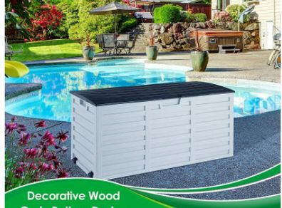 BRAND NEW 265 L Garden Furniture Storage Box Outdoor Furniture Protective Cover Garden Deck Box Cabinet Cover Waterproof Durable Storage