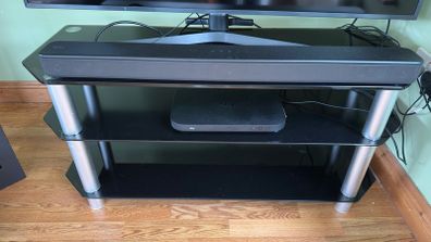 Black Glass TV Stand