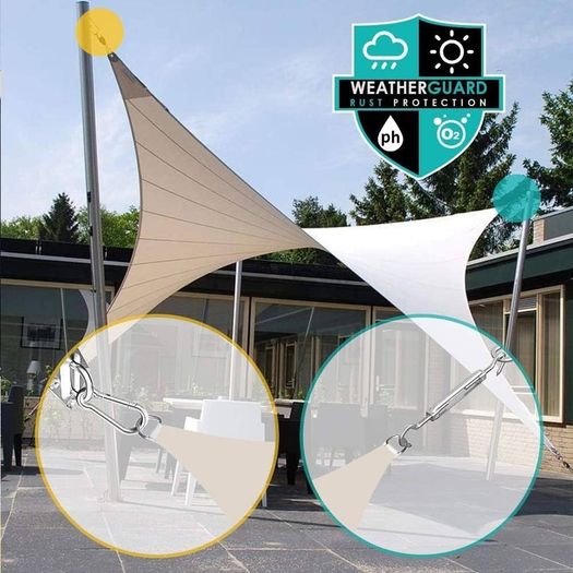 Sun Shade Sail Fixing Kit - Sail Shade Hardware Kit 304 Stainless Steel, Sun Shade Sail Hardware Kit for Garden Rectangle/Square, Heavy Duty Sun Sail Hardware Kit Installation 40 Pcs (FREE SHIPPING)