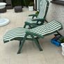 Two reclining sun loungers with cushions Image 4