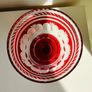 Vintage Bohemian Ruby Flash Cut Crystal Glass Pedestal Bowl Image 6
