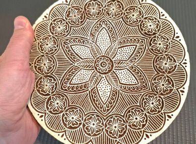 Large Wooden Handmade Printing Block Stamp Block Decorative Textiles Crafts Tattoo 20cm