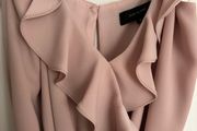 Blush pink river island ruffle jumpsuit