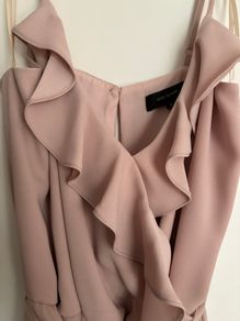 Blush pink river island ruffle jumpsuit