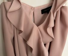 Blush pink river island ruffle jumpsuit