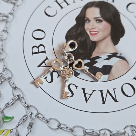 Thomas Sabo three ornate sterling silver keys dangling together charm