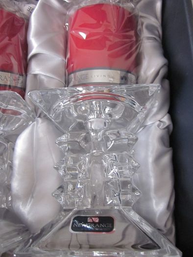 Newgrange Living Zorro Pillar Candleholders (11cm) +Red Candles New
